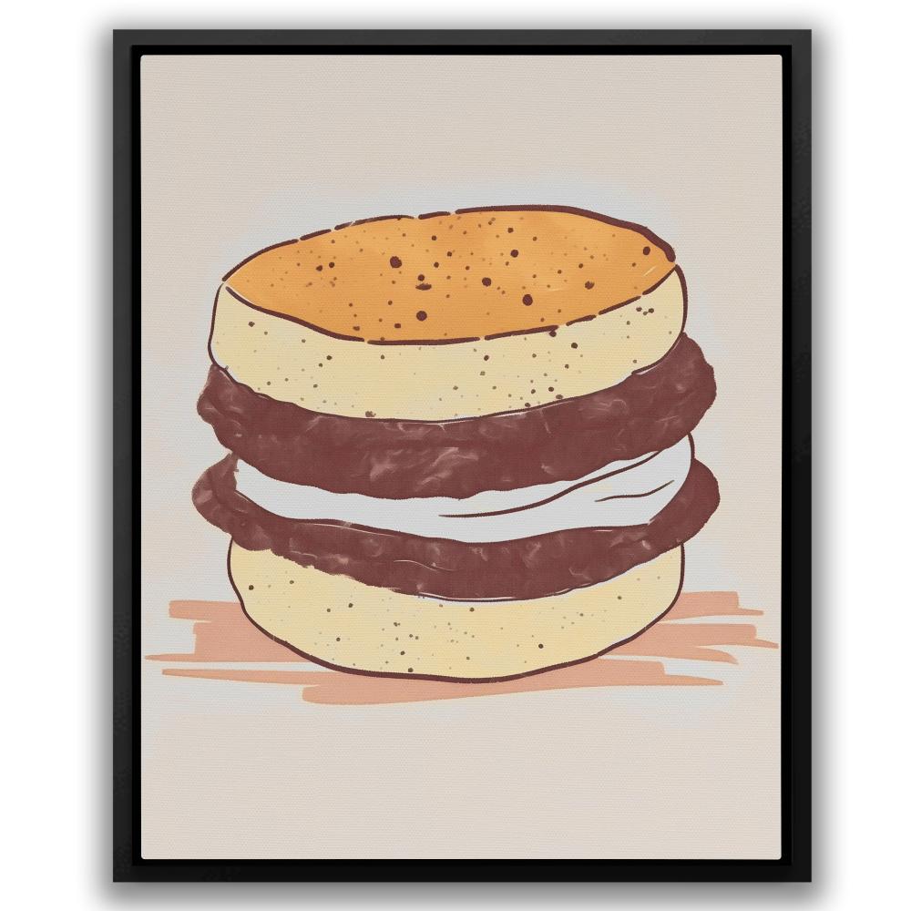 a painting of a hamburger on a white background