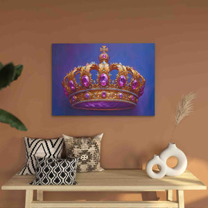 a painting of a crown on a wall