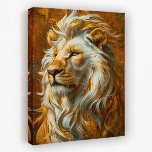 a painting of a lion with long hair