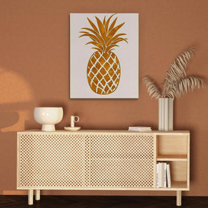 Juicy Pineapple Beige Art Print - Luxury Wall Art 