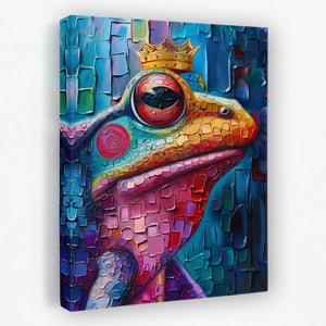 a painting of a frog with a crown on it's head