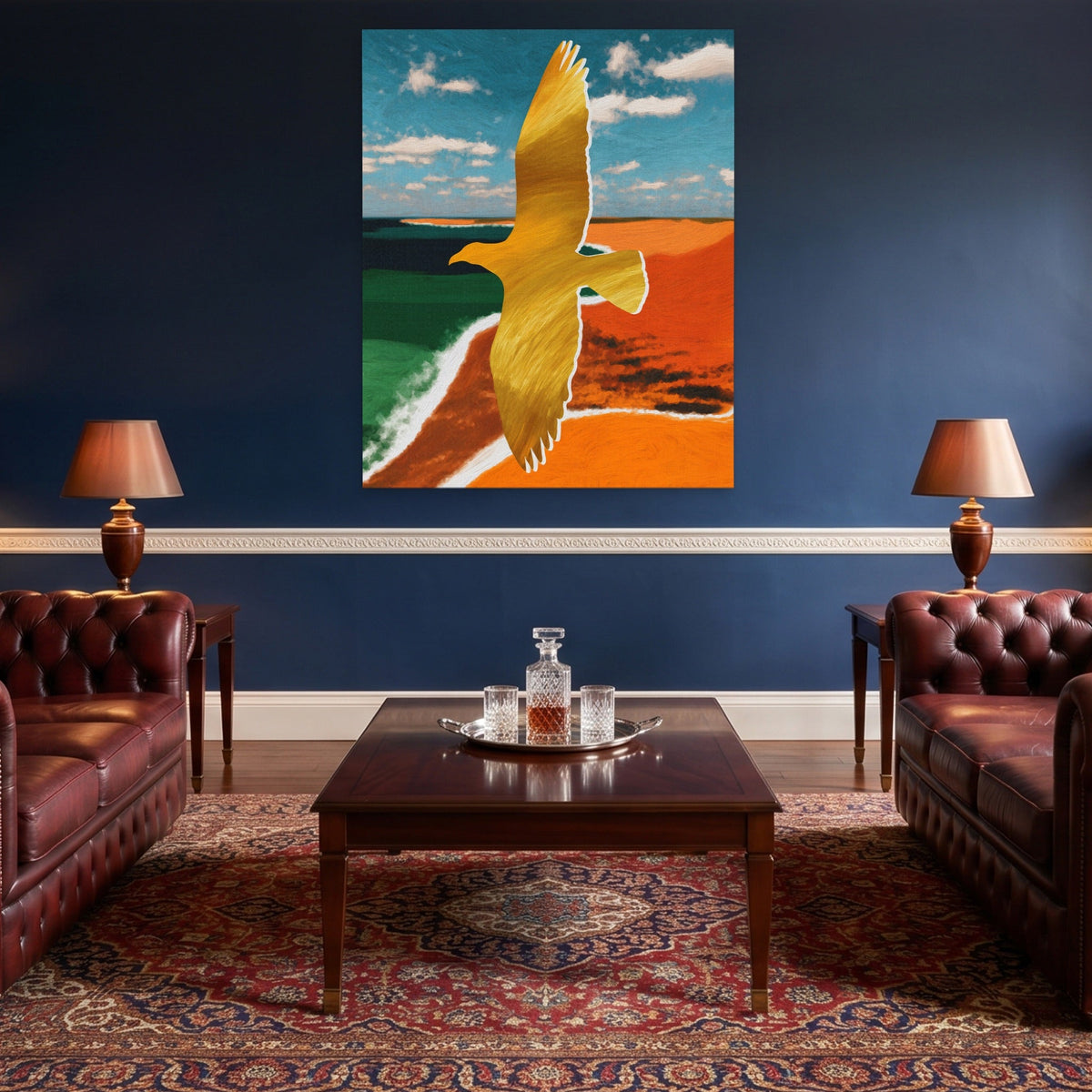 Eagle Geometric Coast - Luxury Wall Art