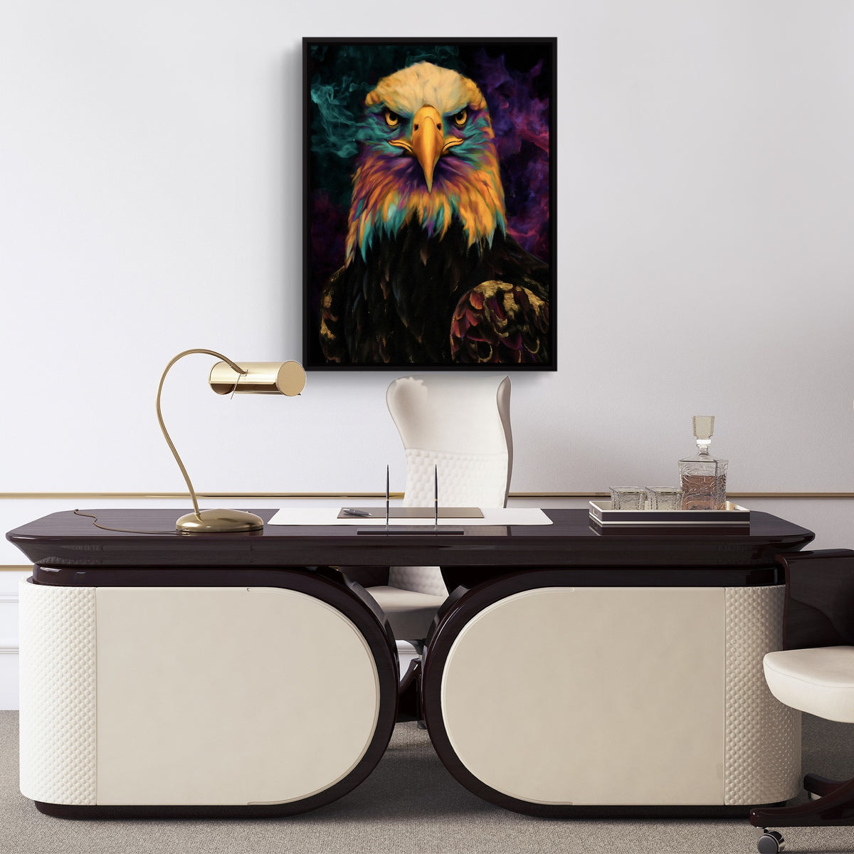 Eagle Jewel Tones — eagle jewel tones sq luxury office desk 1port framed black