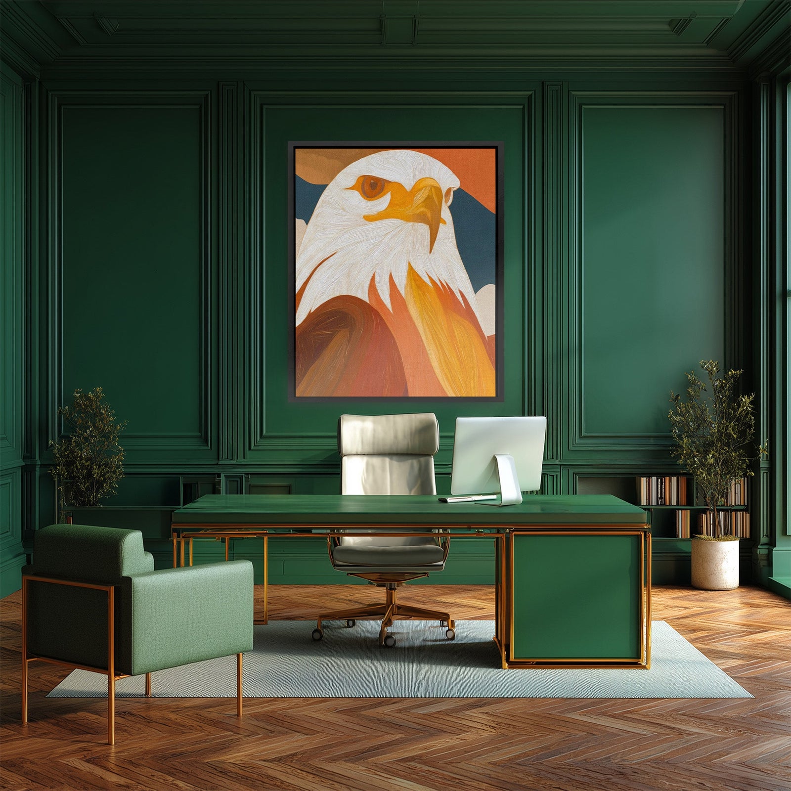 Eagle's Amber Fire - Luxury Wall Art