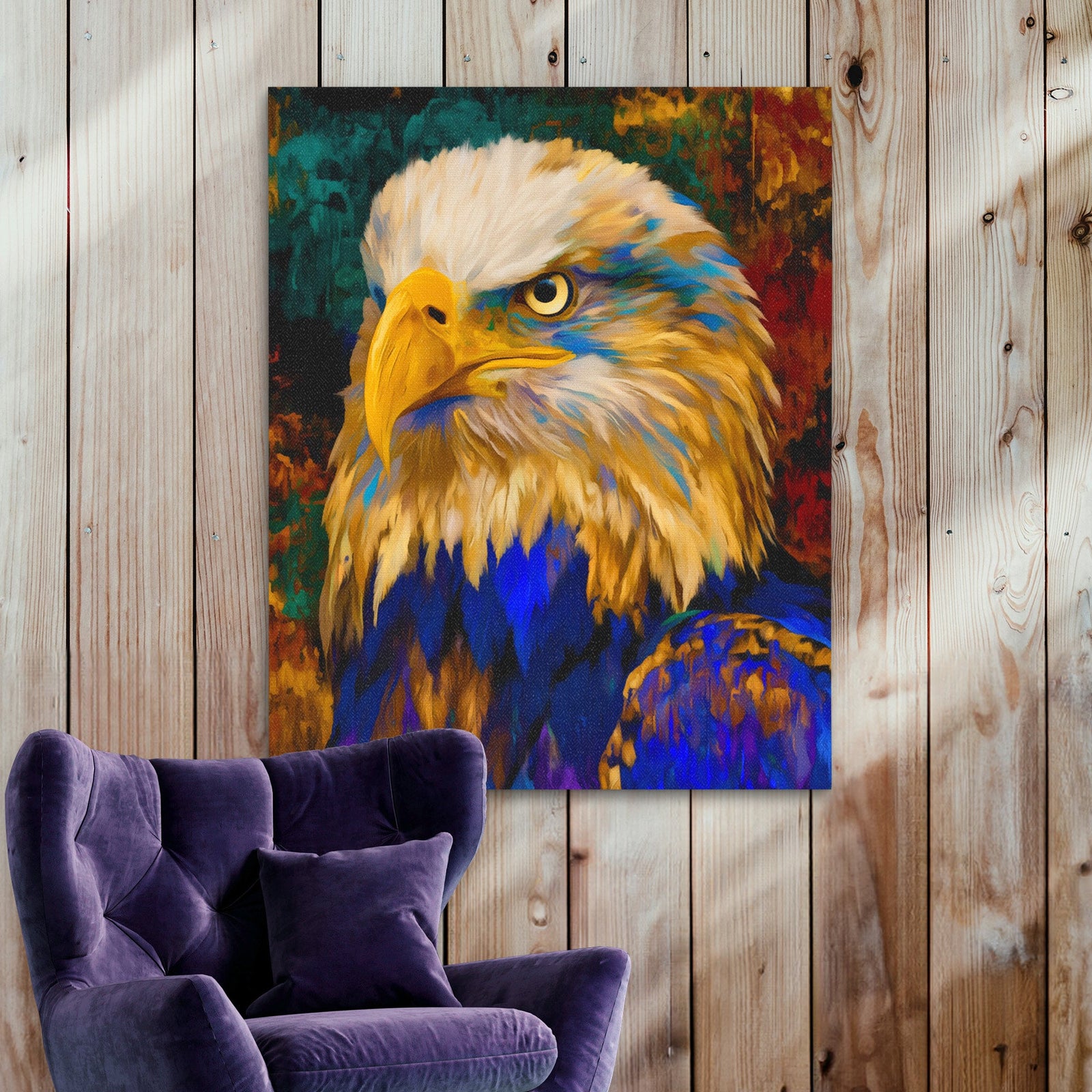 Eagle's Amber Storm - Luxury Wall Art