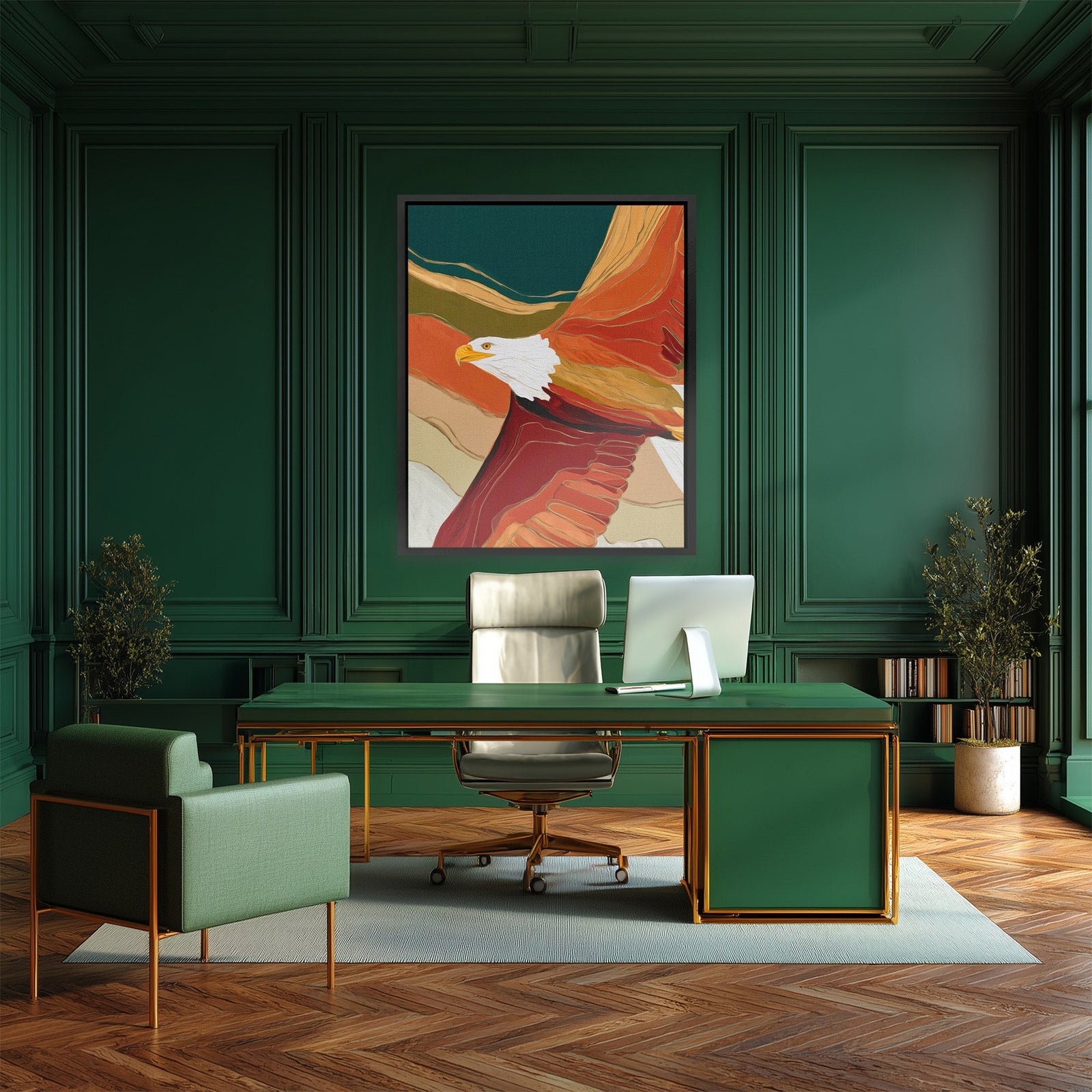 Eagle's Ember Storm - Luxury Wall Art