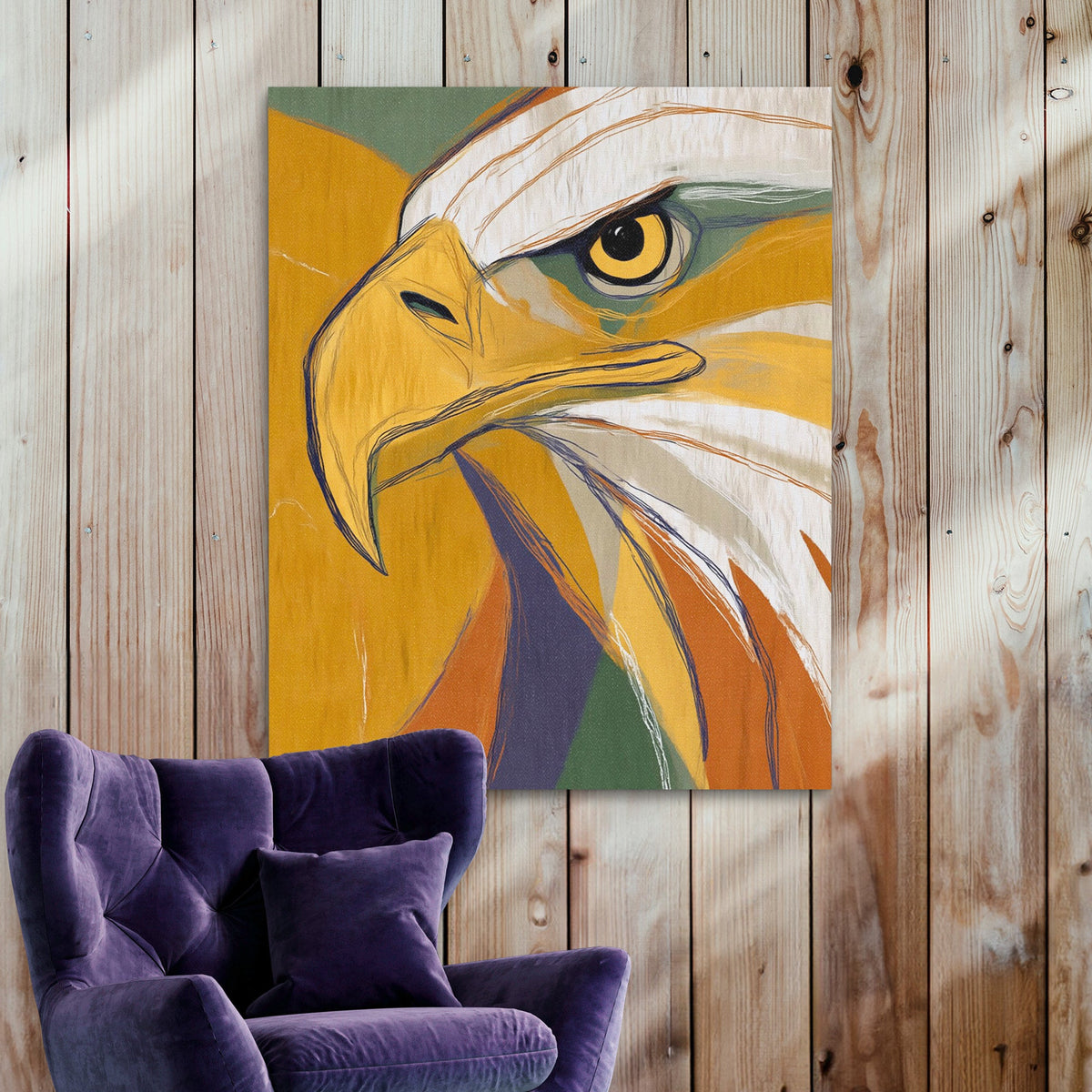 Eagle's Golden Fire - Luxury Wall Art