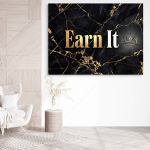 Earn It Golden Marble — earn it golden marble sq white chair wall 1land flush print