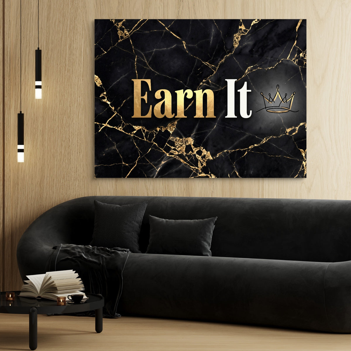 Earn It Golden Marble — earn it golden marble sq 70s vibes 1land flush print