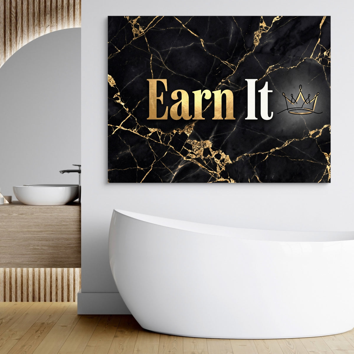 Earn It Golden Marble — earn it golden marble sq bathroom hotel 1land flush print
