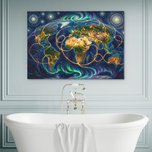 Earth Cosmic Lay Lines — Earth Cosmic Lay Lines Luxury Bathroom Wall 81