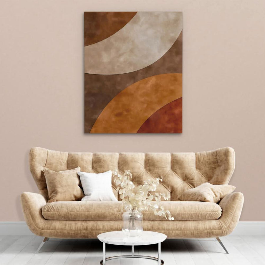 Earth Tone Shapes in a living room