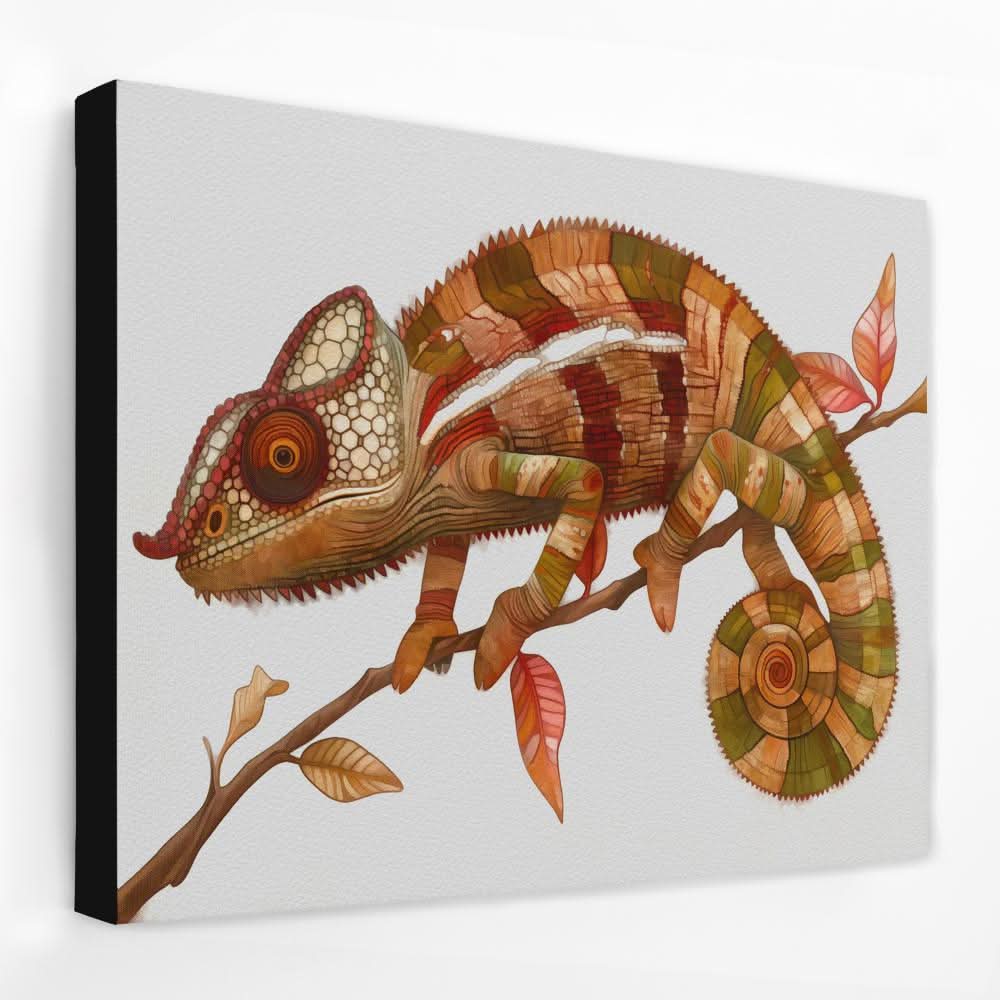 Earthly Chameleon - Animals Canvas Wall Art