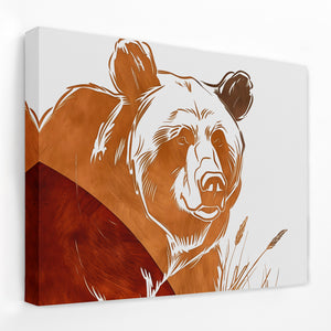 a painting of a bear on a white wall