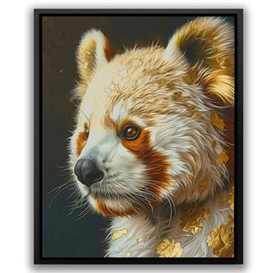 a painting of a brown and white dog