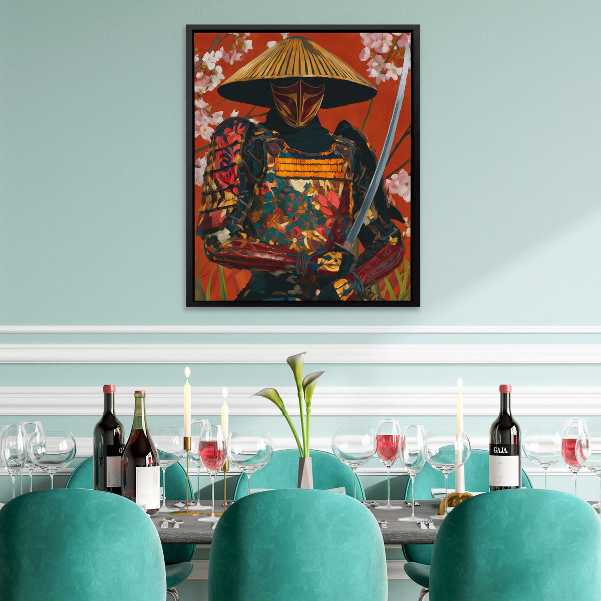 Edo Warrior Crimson - Luxury Wall Art