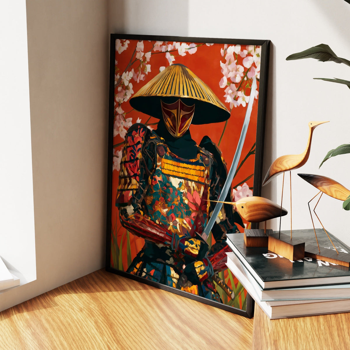 Edo Warrior Crimson - Luxury Wall Art