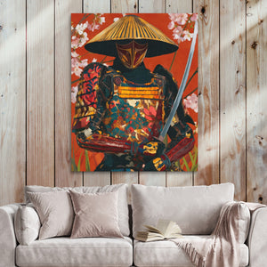 Edo Warrior Crimson - Luxury Wall Art
