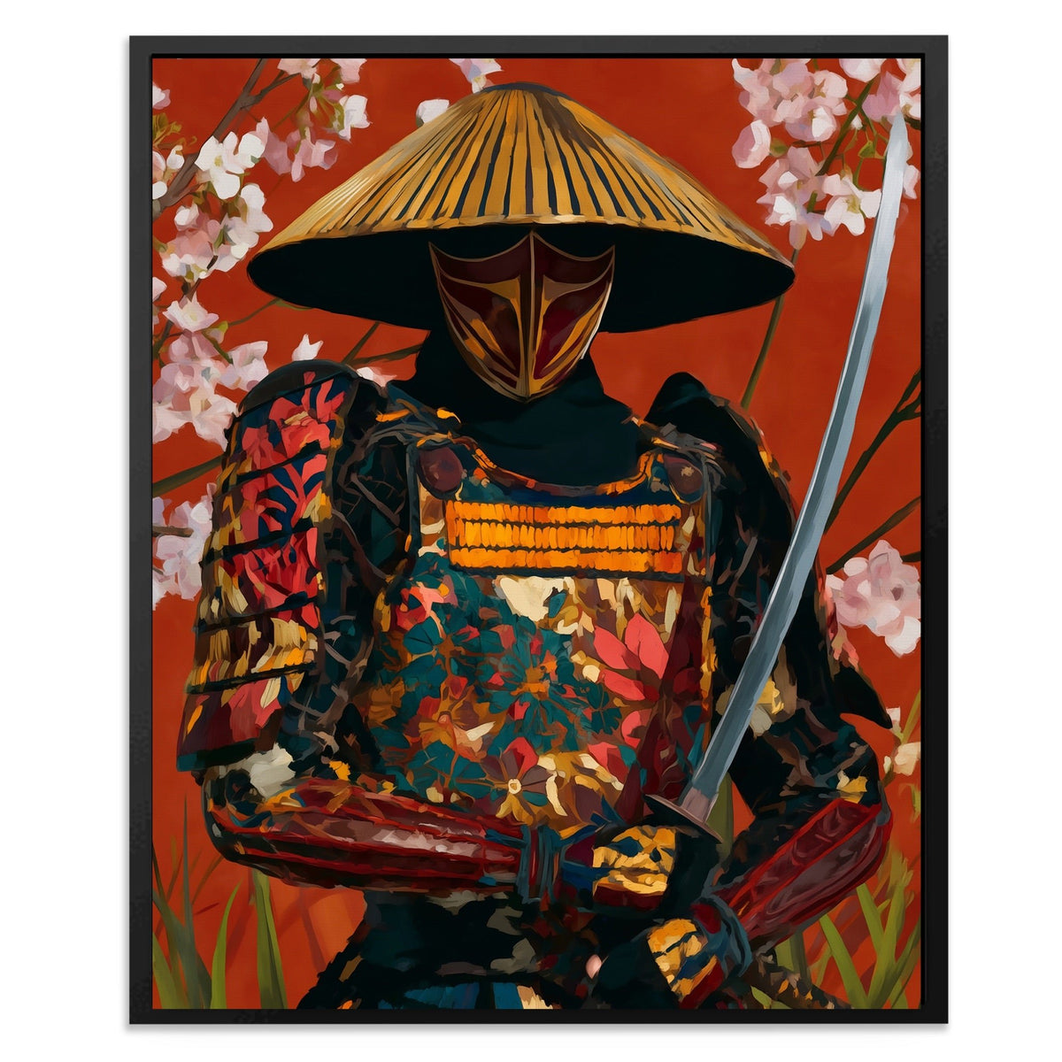 Edo Warrior Crimson - Luxury Wall Art