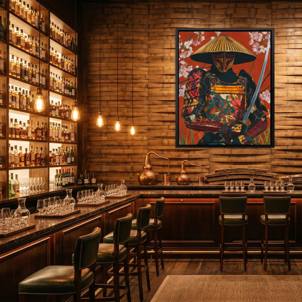 Edo Warrior Crimson - Luxury Wall Art