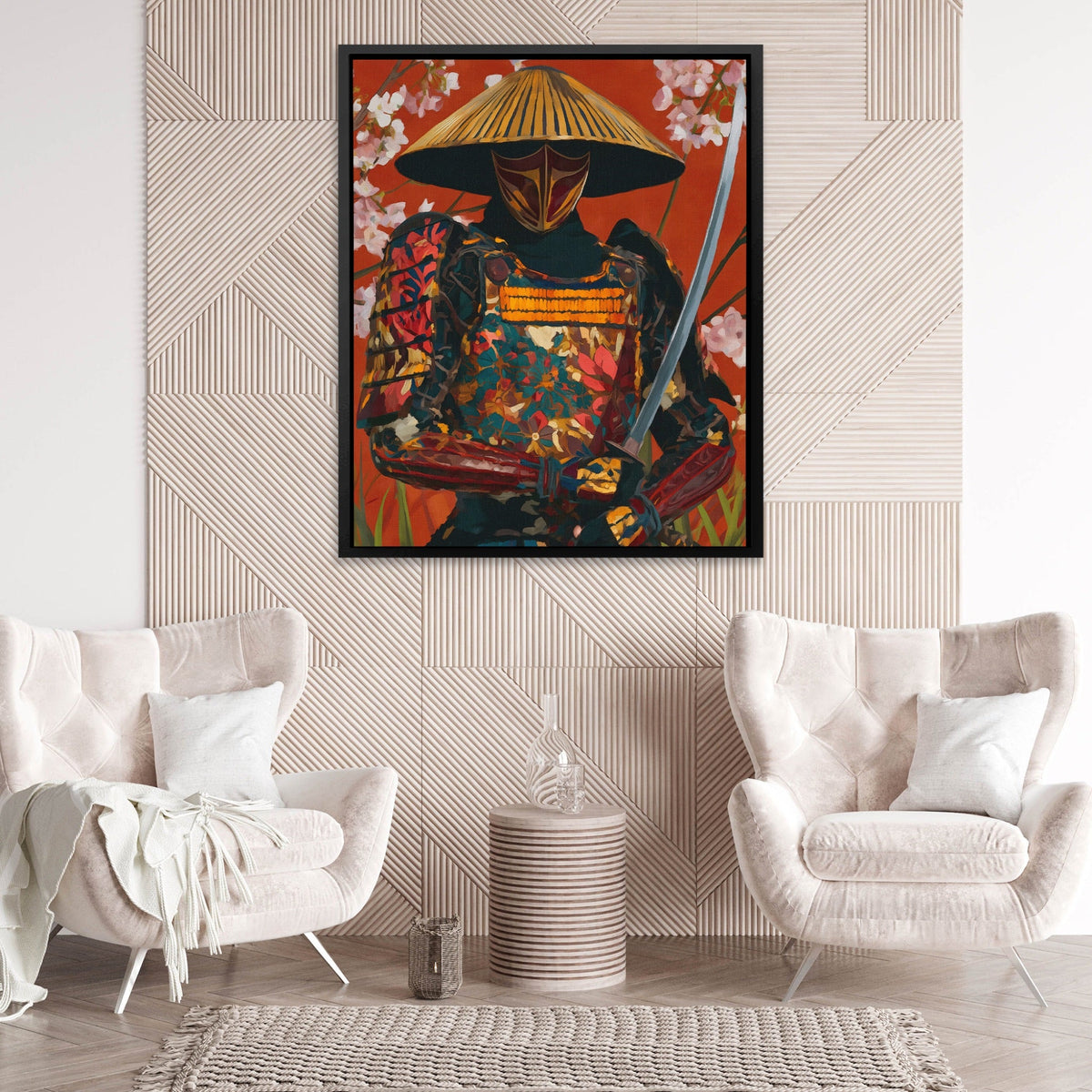 Edo Warrior Crimson - Luxury Wall Art