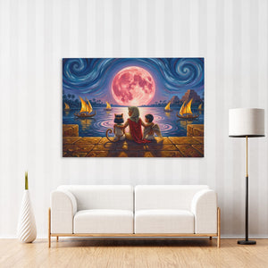 Egypt Midnight Moon canvas wall art, room view