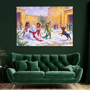 Egypt Winter Carnival canvas wall art, room view