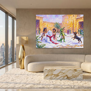 Egypt Winter Carnival canvas wall art, room view