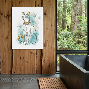 Egyptian Cat Golden Lotus — egyptian cat golden lotus sq outdoor bathroom log 1port flush print