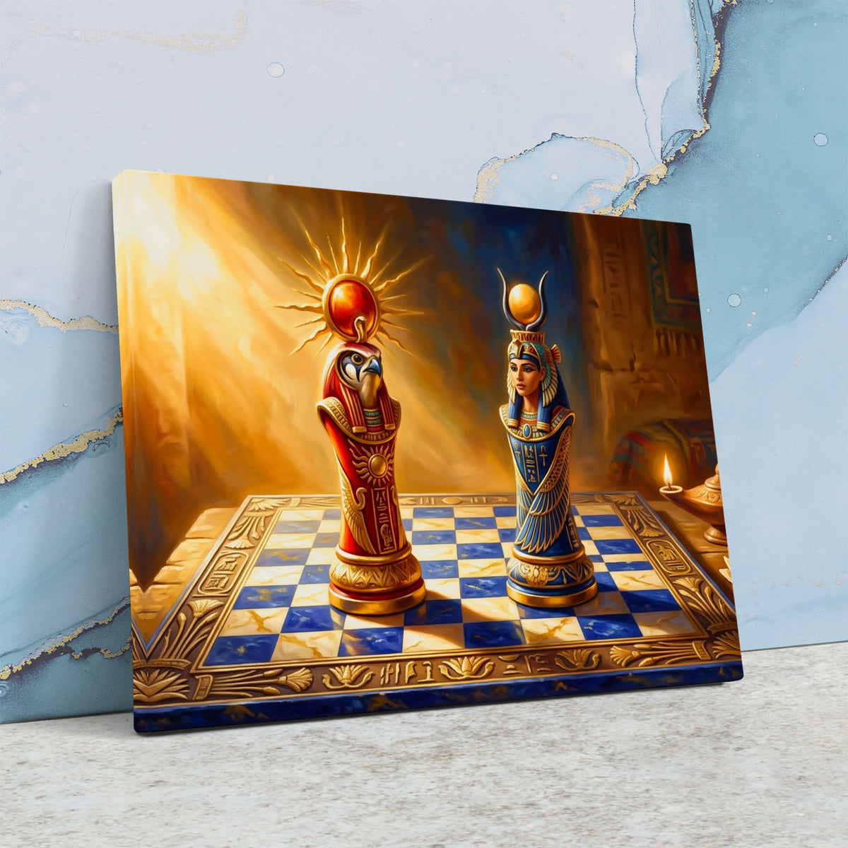 Egyptian Chess Royalty — Egyptian Chess Royalty Against Wall4x5 2