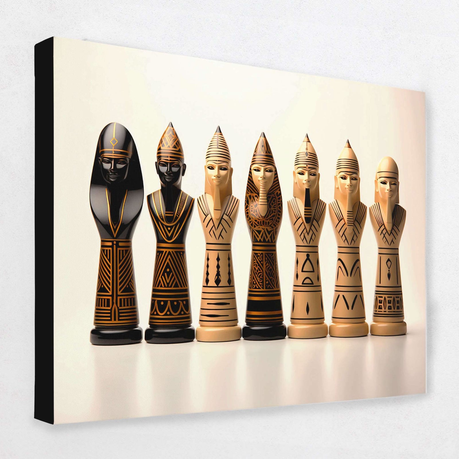 Egyptian Chess Set - Chess Canvas Wall Art