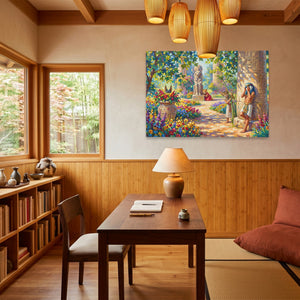 Egyptian Hide and Seek canvas wall art, room view