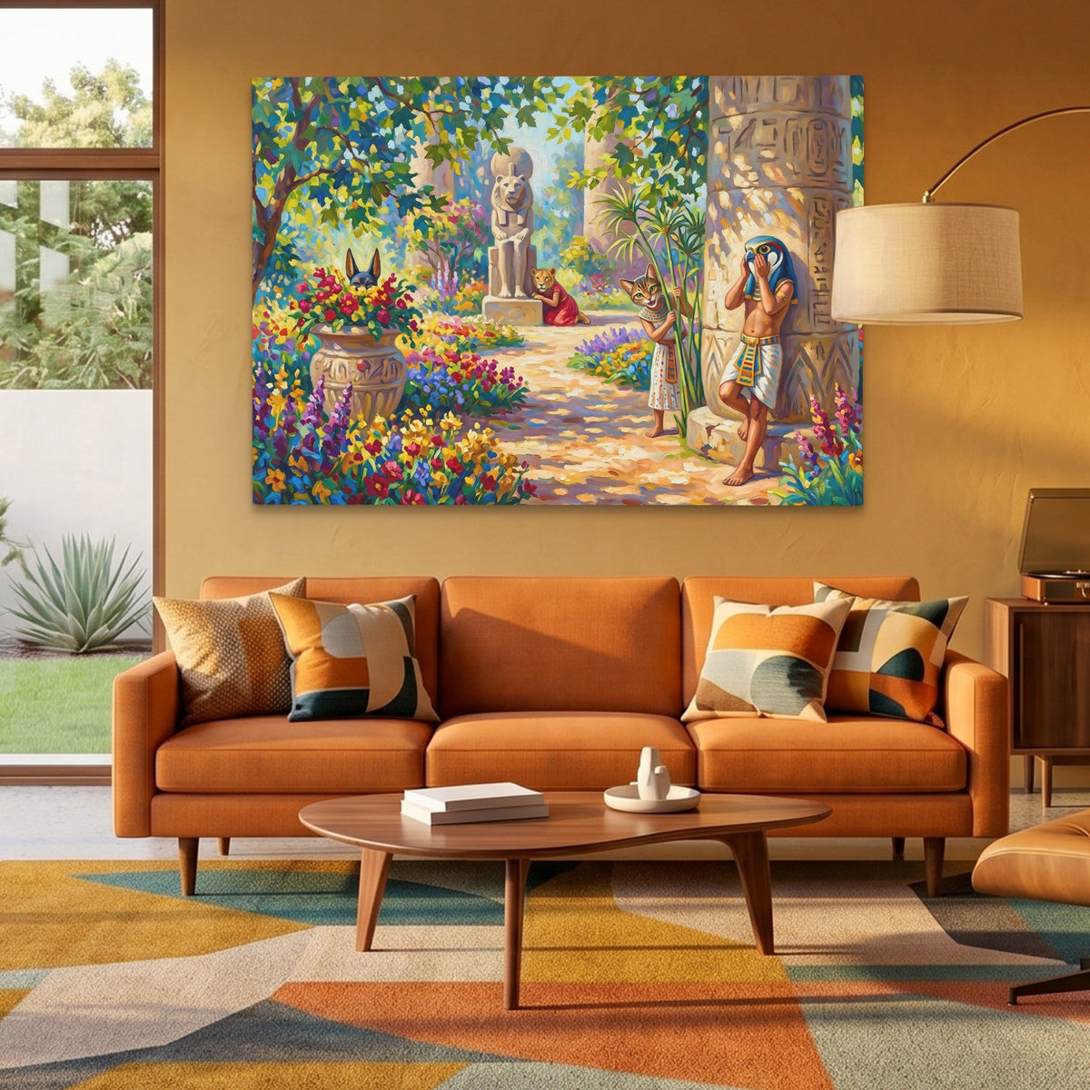 Egyptian Hide and Seek canvas wall art, room view