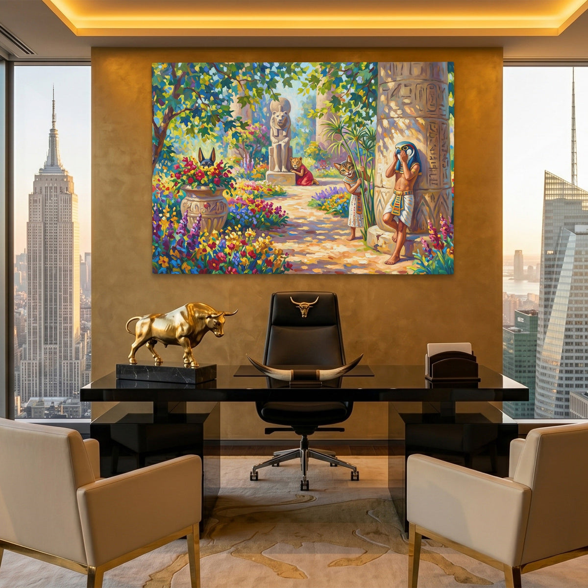 Egyptian Hide and Seek canvas wall art, room view