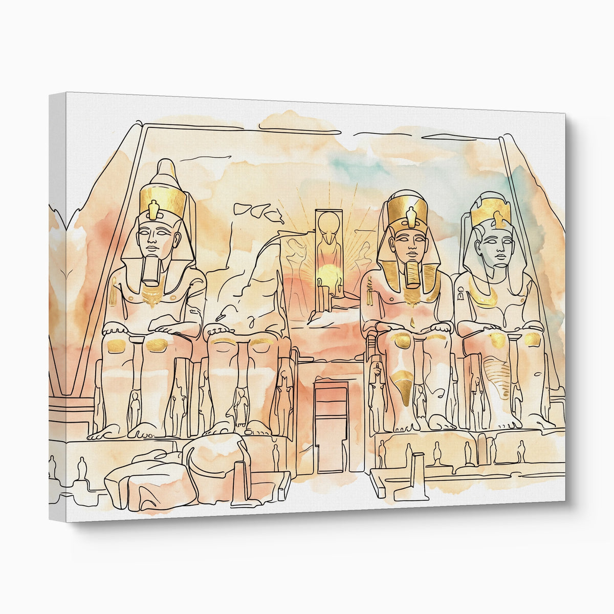 Egyptian Temple Golden — egyptian temple golden angled flush print