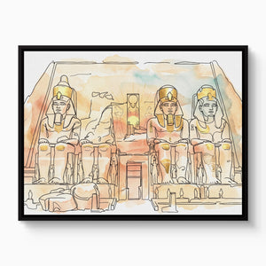 Egyptian Temple Golden — egyptian temple golden white studio framed black