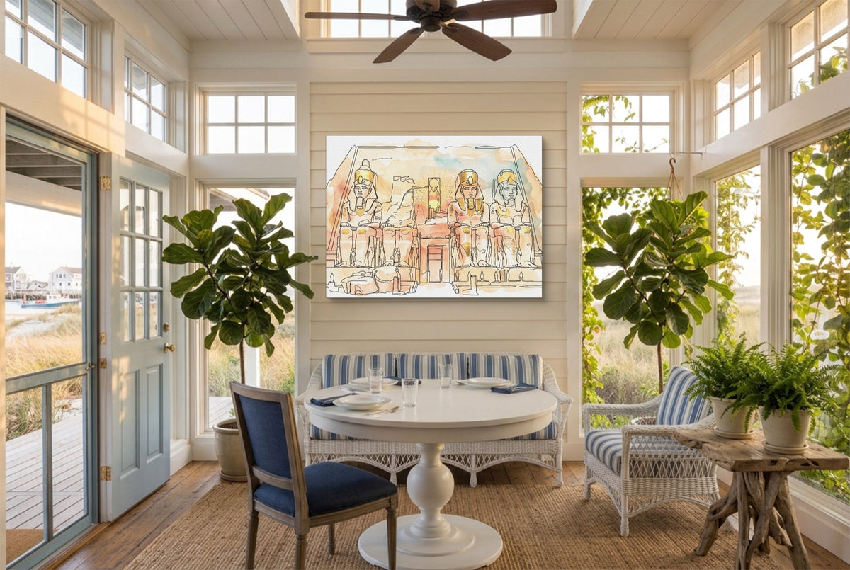 Egyptian Temple Golden — egyptian temple golden sunroom with furniture 1land flush print