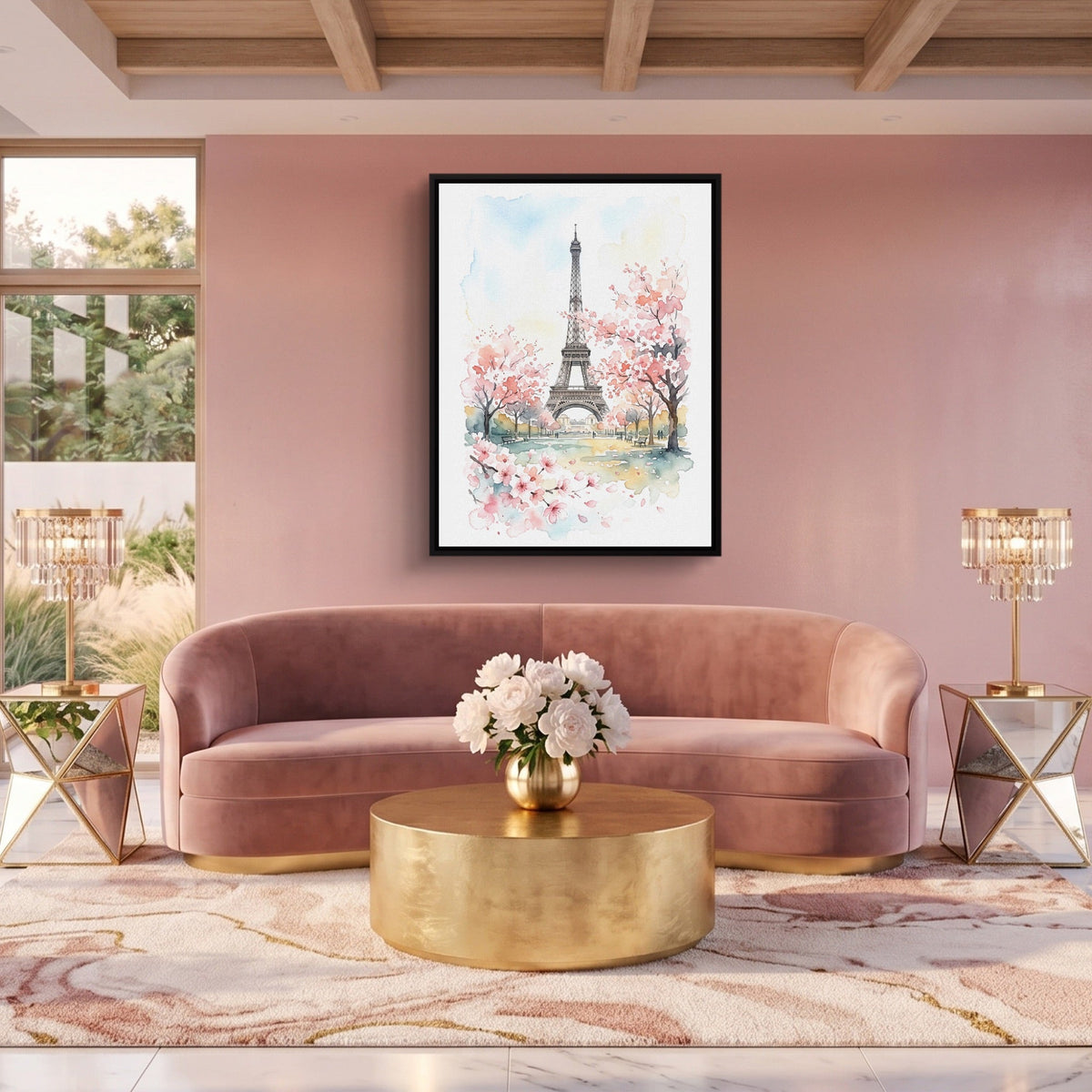 Eiffel Spring Blossoms - Luxury Wall Art