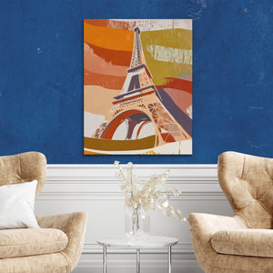 Eiffel Tower Sepia — Eiffel Tower Sepia Two Chairs Blue Walls2 300