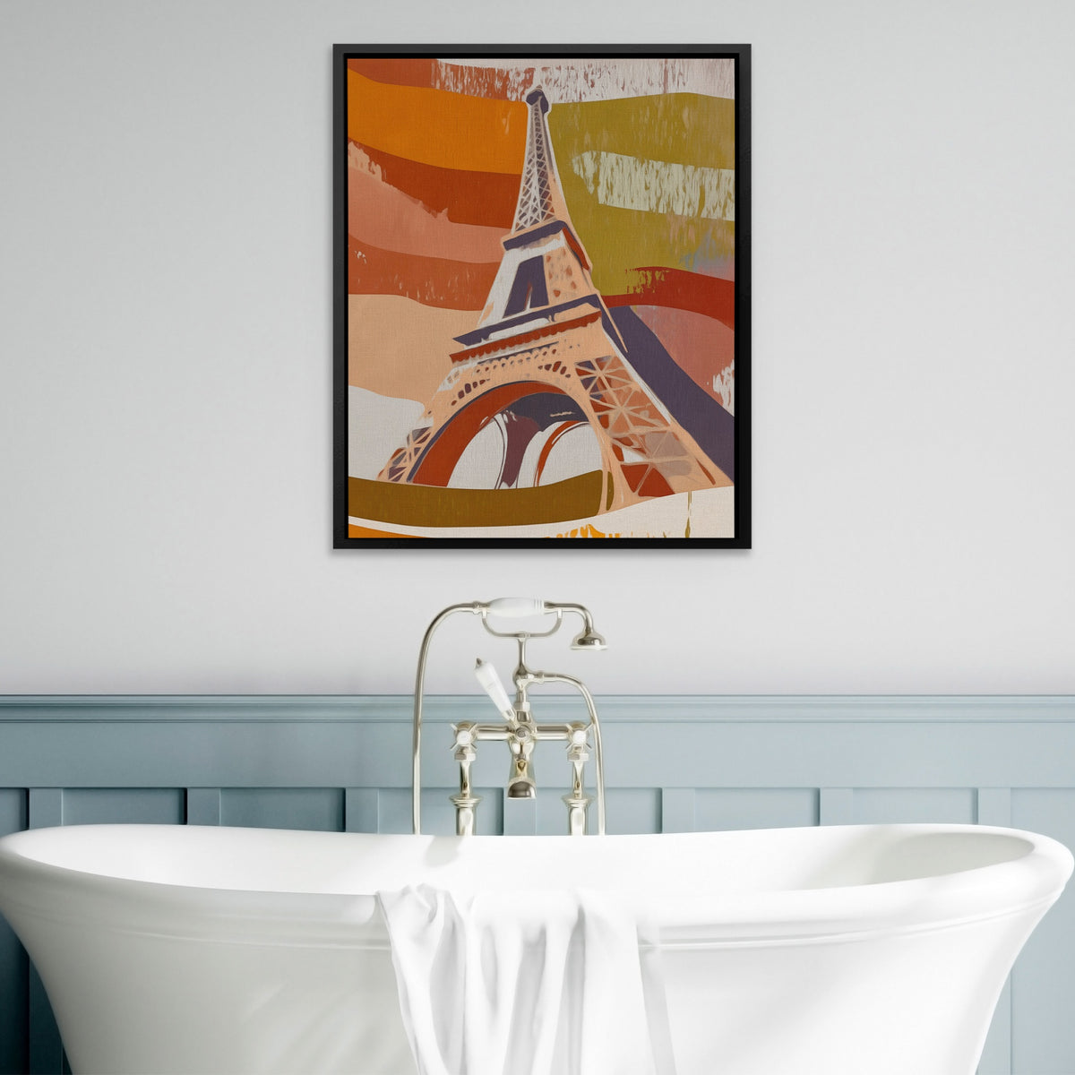 Eiffel Tower Sepia — Eiffel Tower Sepia Bathtub Wall Art 40