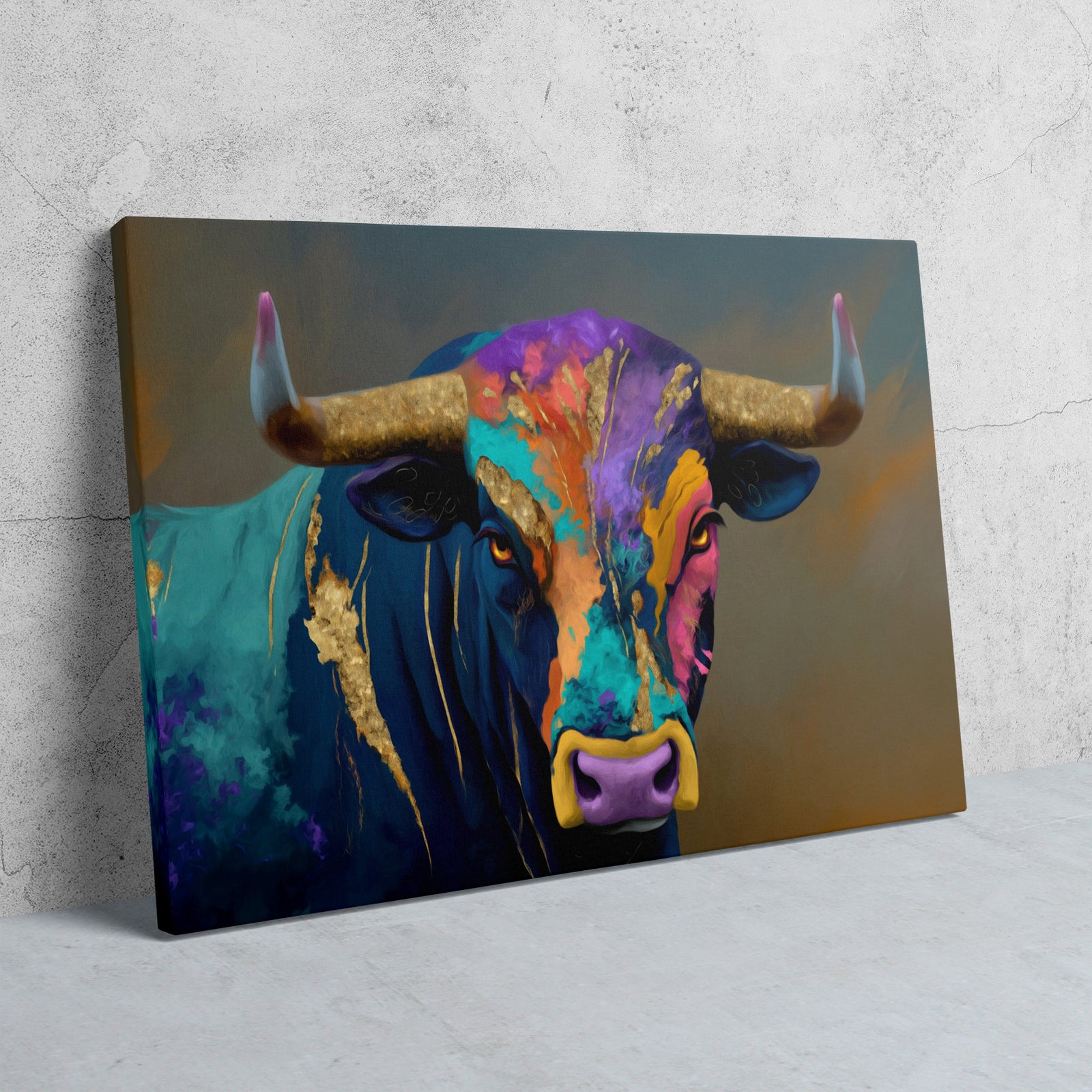 Electric Bull Portrait - Luxury Wall Art