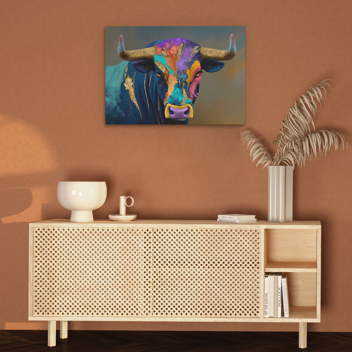 Electric Bull Portrait - Luxury Wall Art