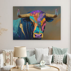 Electric Bull Portrait - Luxury Wall Art