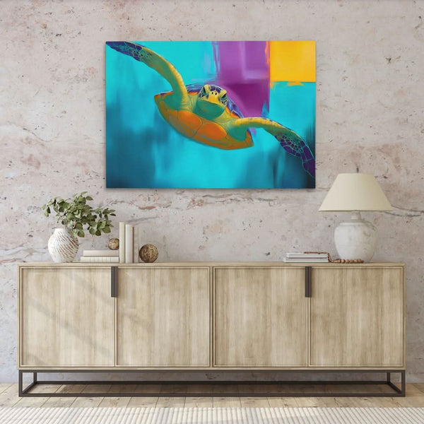 Electric Tide Turtle in a room