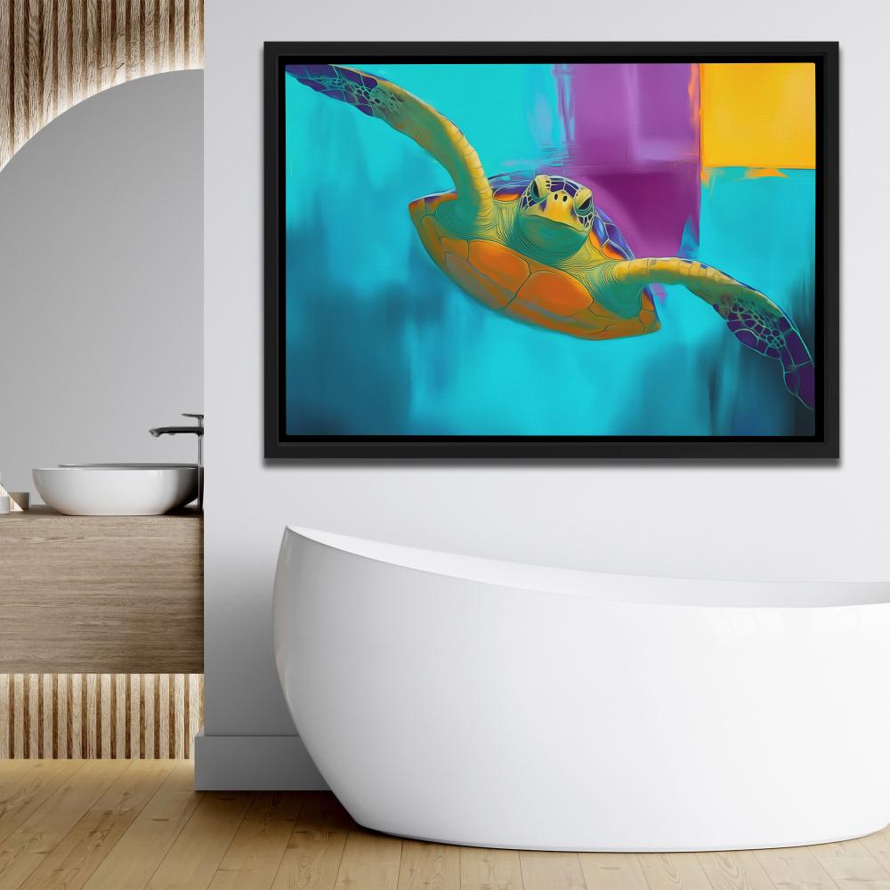 Electric Tide Turtle - Luxury Wall Art