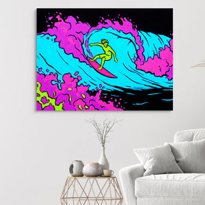 Electric Wave Rider — electric wave rider sq white walls 1land flush print