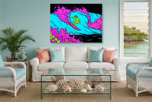 Electric Wave Rider — electric wave rider living room with furniture 1land flush print