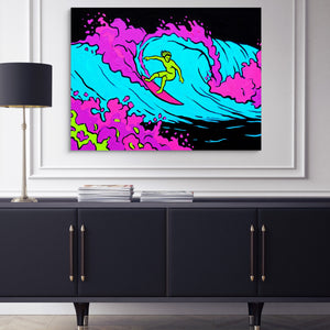 Electric Wave Rider — electric wave rider sq blue cabinet 1land flush print