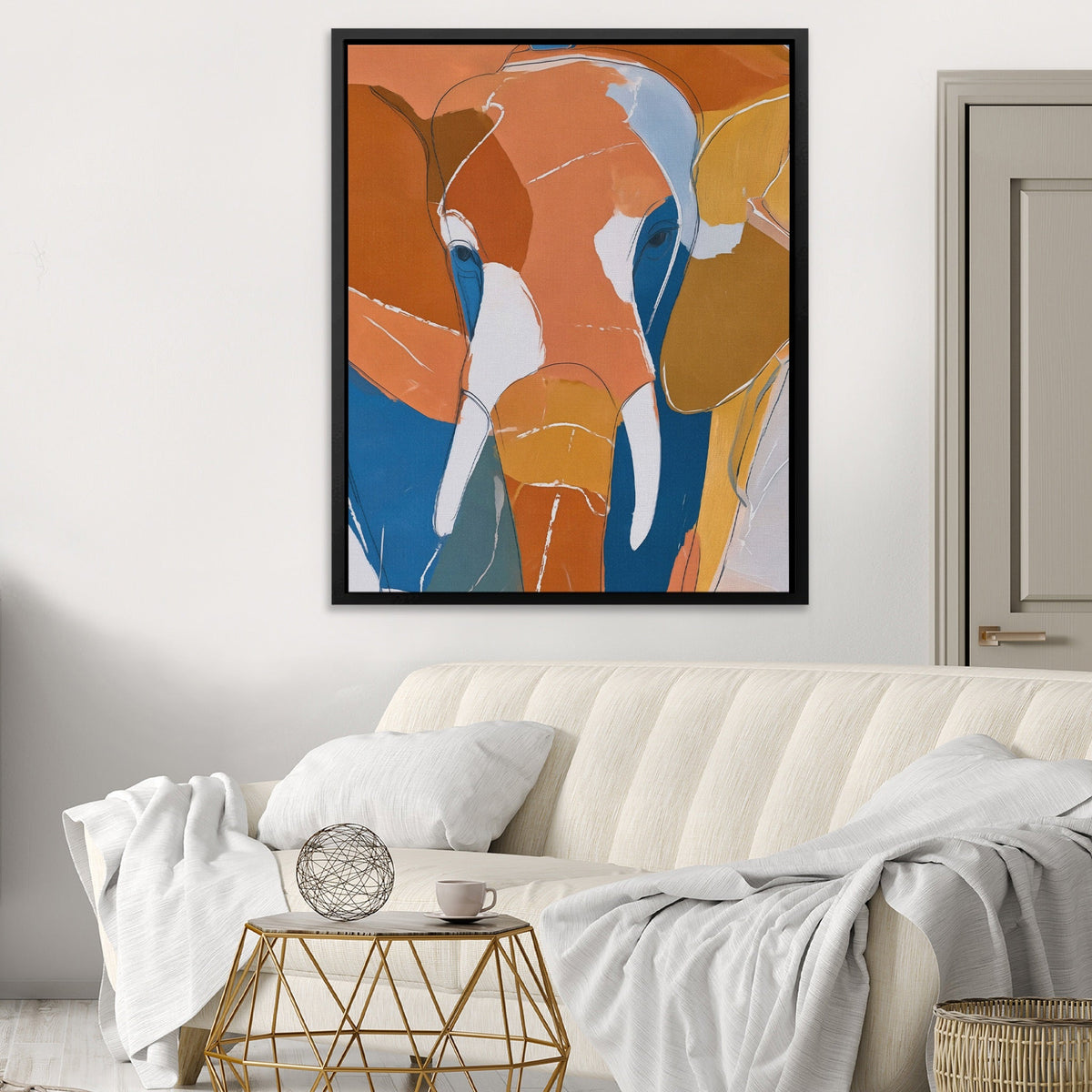 Elephant Earth Geometric - Luxury Wall Art