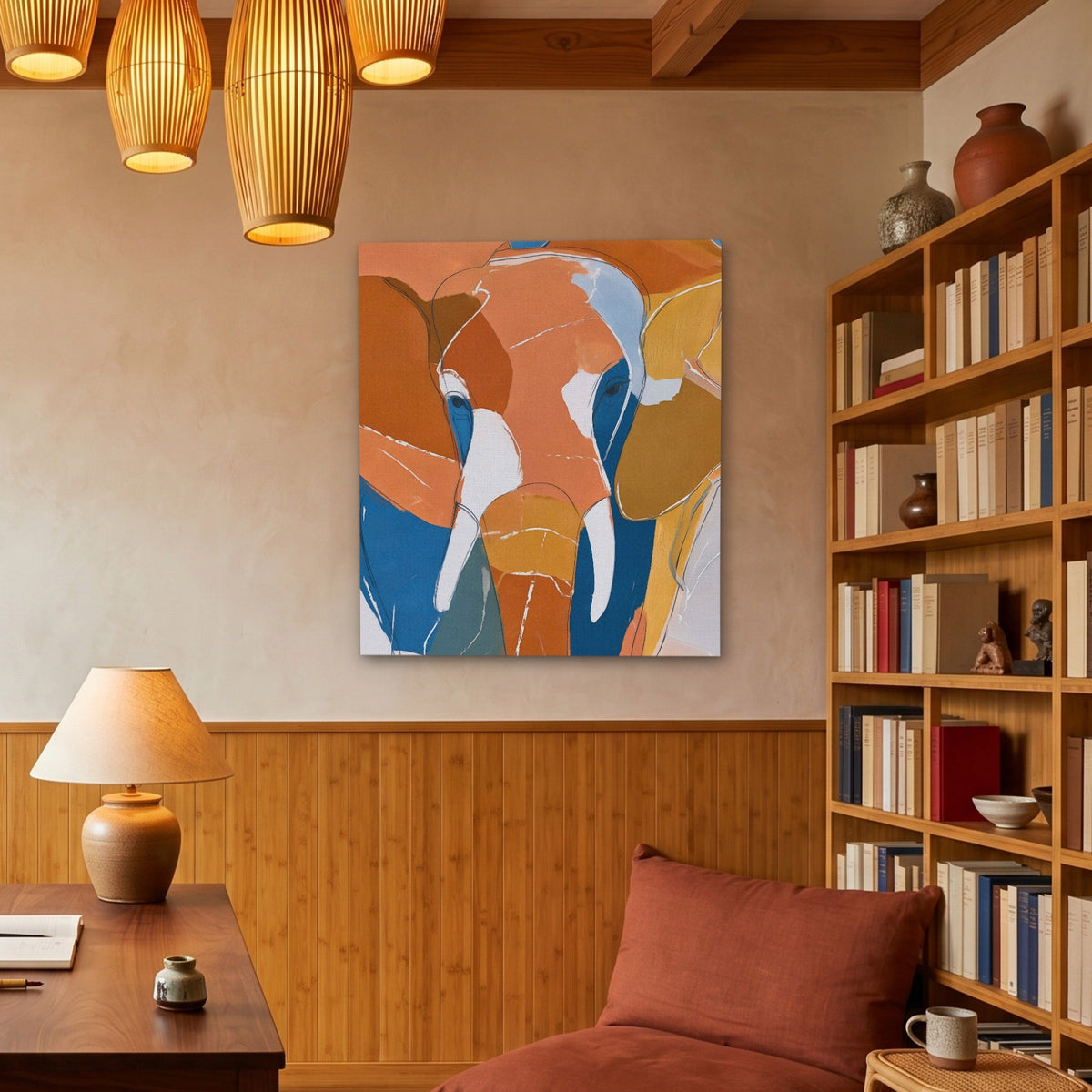 Elephant Earth Geometric - Luxury Wall Art